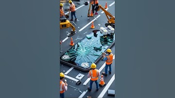 🚧 Mini Workers Repairing a Cracked Smartphone Screen! 🔧📱