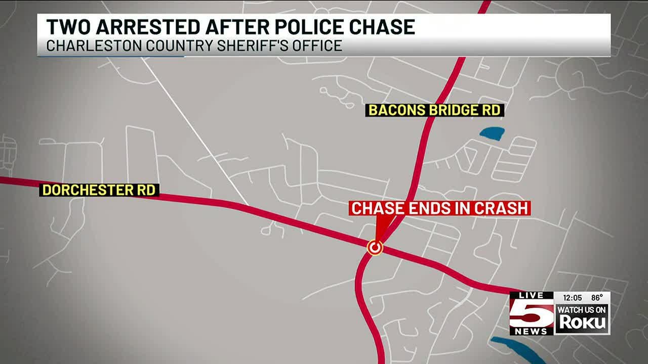 VIDEO: Two arrested after police chase crosses county lines - YouTube