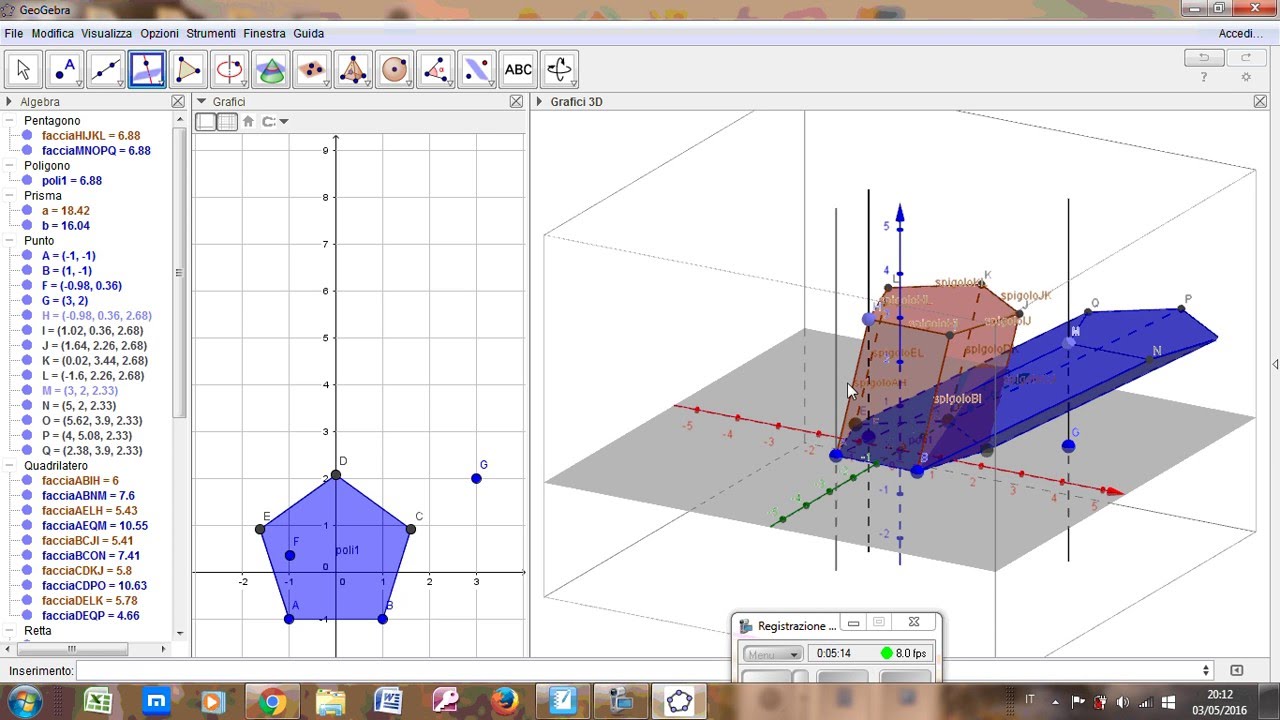 Tutorial Geogebra: come costruire un prisma obliquo.