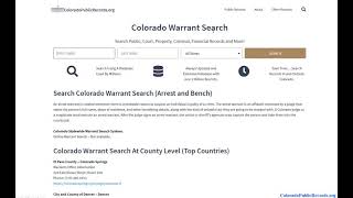 Colorado Warrant Search (Search Active Arrest, Bench, Felony, and Traffic Warrants Online Free).