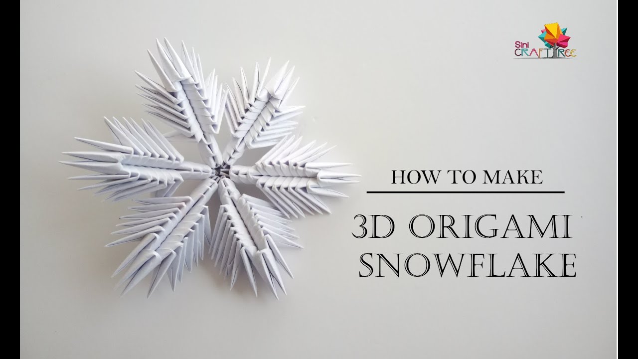 How to make 3D Origami snowflake / paper craft / Sinicrafttree / DIY ...