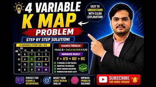 4 Variable K Map problems || Digital Logic Design || COA || Telugu