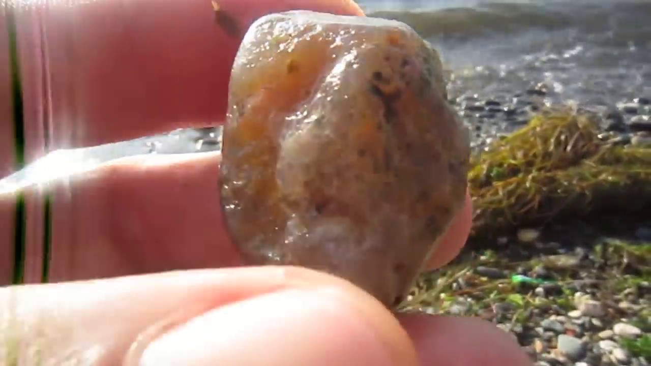 البحث عن الاحجار الكريمة واحجار العقيق والاكوامارين وغيرها في نزهة على شاطيئ غني بالحجارة الجميلة