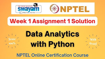 Data Analytics with Python | NPTEL | Week 1 Assignment  1 Solution | Jan -Jul 2024