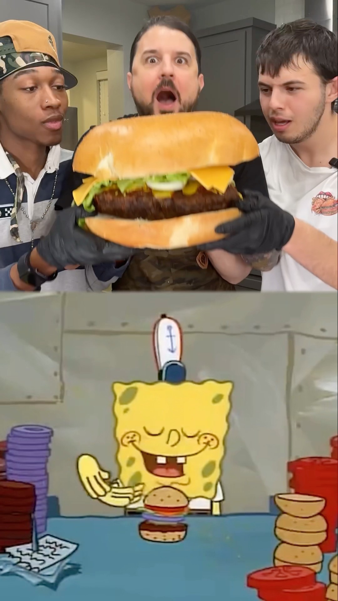 SpongeBob Krabby Patty Burger ? w/ @yoeats23 \u0026 @YTSae #shorts