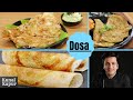 3 Dosa Recipes | Instant Rava Dosa | Crispy Masala Dosa | Moong Dal Chilla | Kunal Kapur Recipes