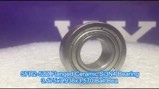 SFR2-5ZZ Flanged Ceramic Si3N4 Bearing 3.175x7.938x3.570 Ball Bearing