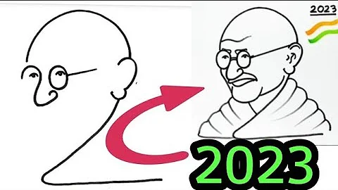 Turn 2003 into Gandhi drawing || Gandhiji drawing| how to draw Gandhi |Simple art | Mahatma gandhi