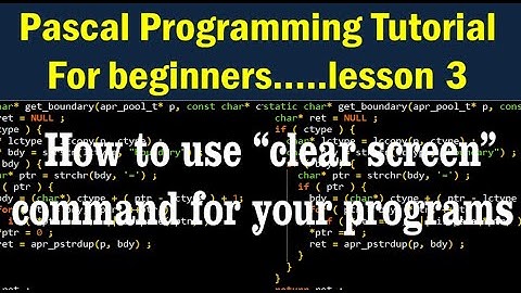 Pascal lesson 3|  How to use clear screen command on  your pascal program | Q SOLUTION