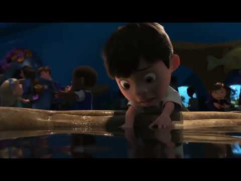 Finding Dory - Children scream after water in the Touch Pool starts to become cover with ink