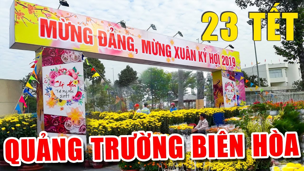 Giúp Việt Kiều xem toàn cảnh chợ Hoa Tết 2019 ở quảng Trường Biên Hòa Đồng Nai - YouTube