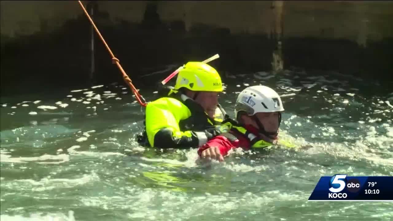 Oklahoma City firefighters train for water rescues on Hearts 