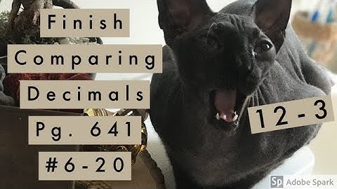 12-3: Comparing Decimals (Homework/Practice)