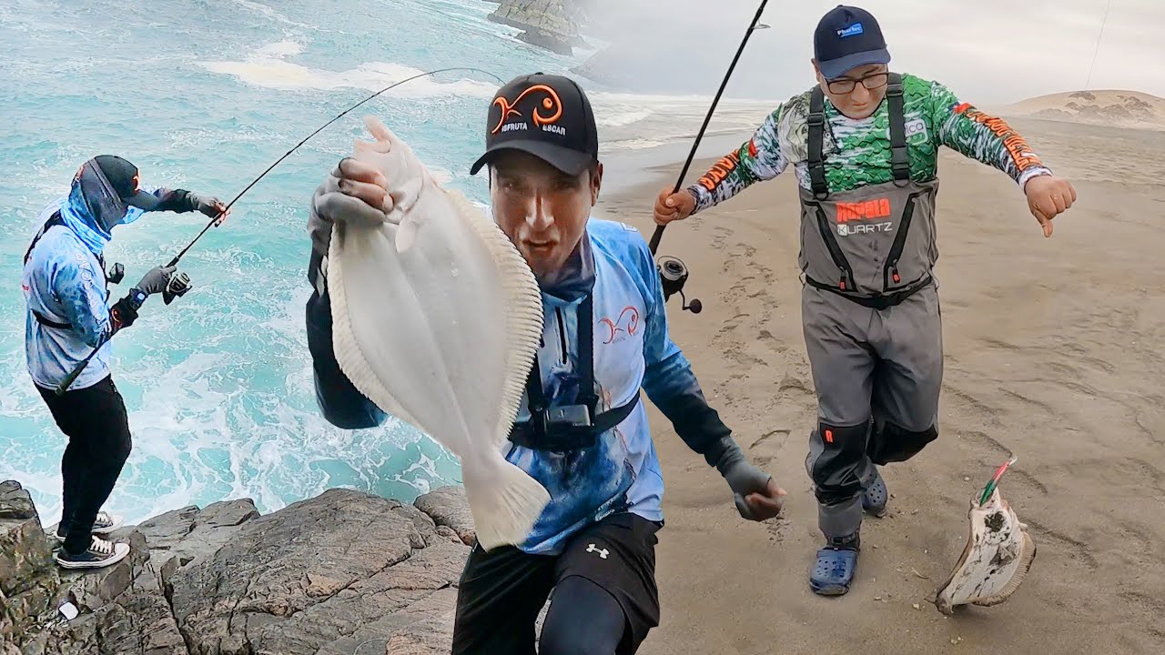 Pescaron lenguados en roca y arena