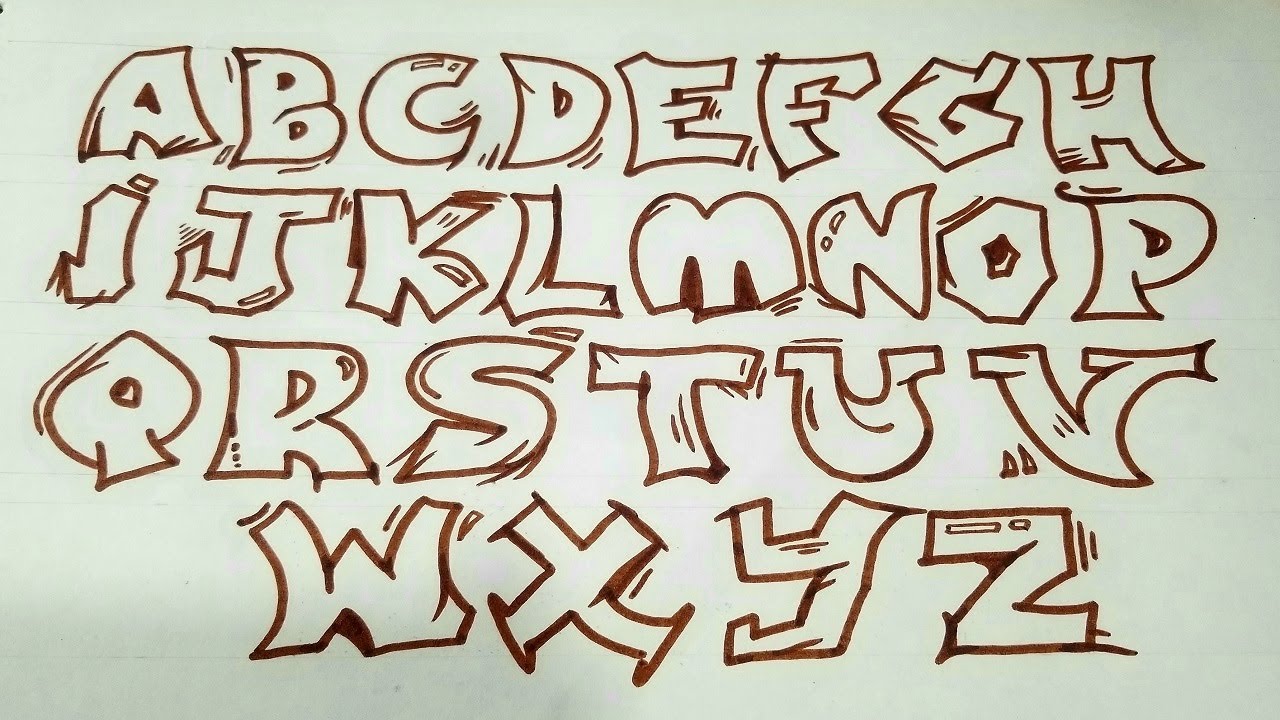 how to draw graffiti bubble letters on paper