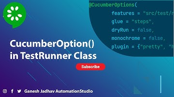 CucumberOption() in Test Runner Class || Cucumber || Part 3 || Ganesh Jadhav AutomationStudio