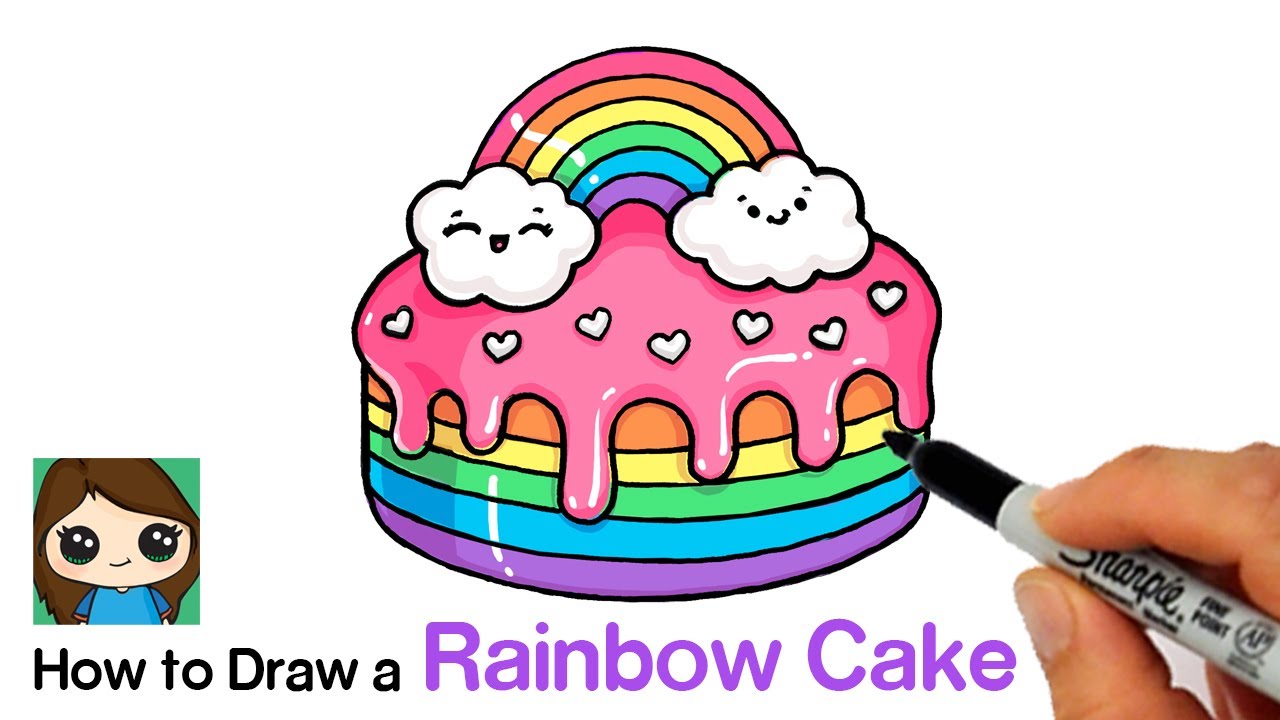 How to Draw a Rainbow Cake | Moriah Elizabeth - YouTube