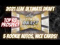 2021 Leaf Ultimate Draft Football Hobby Box. 5 Autos /99 or less! Top RB Prospect Hit!