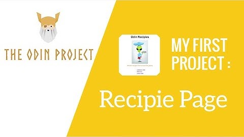 The Odin Project: My Recipe Page