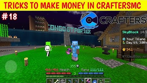 craftersmc skyblock ep 18 | make money in craftersmc | money trick in craftersmc beginner
