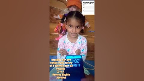 Ojaswi Singh Bachchas"4yr10 month" has recited English Alphabet in reverse order(2.3 seconds)#dps