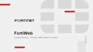 FortiWeb Content Routing - Routing Traffic Based on Content