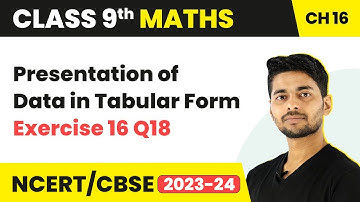 Presentation of Data in Tabular Form - Ex 16 Q18 (RS Aggarwal) | Class 9 Maths Chapter 16 | CBSE