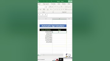 automatic age calculator by excel formula #shorts #exceltips #computertips  #guntur