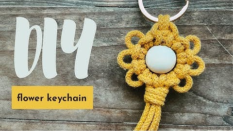 DIY: easy macrame flower keychain | macrame keychain tutorial | macrame for beginners step by step