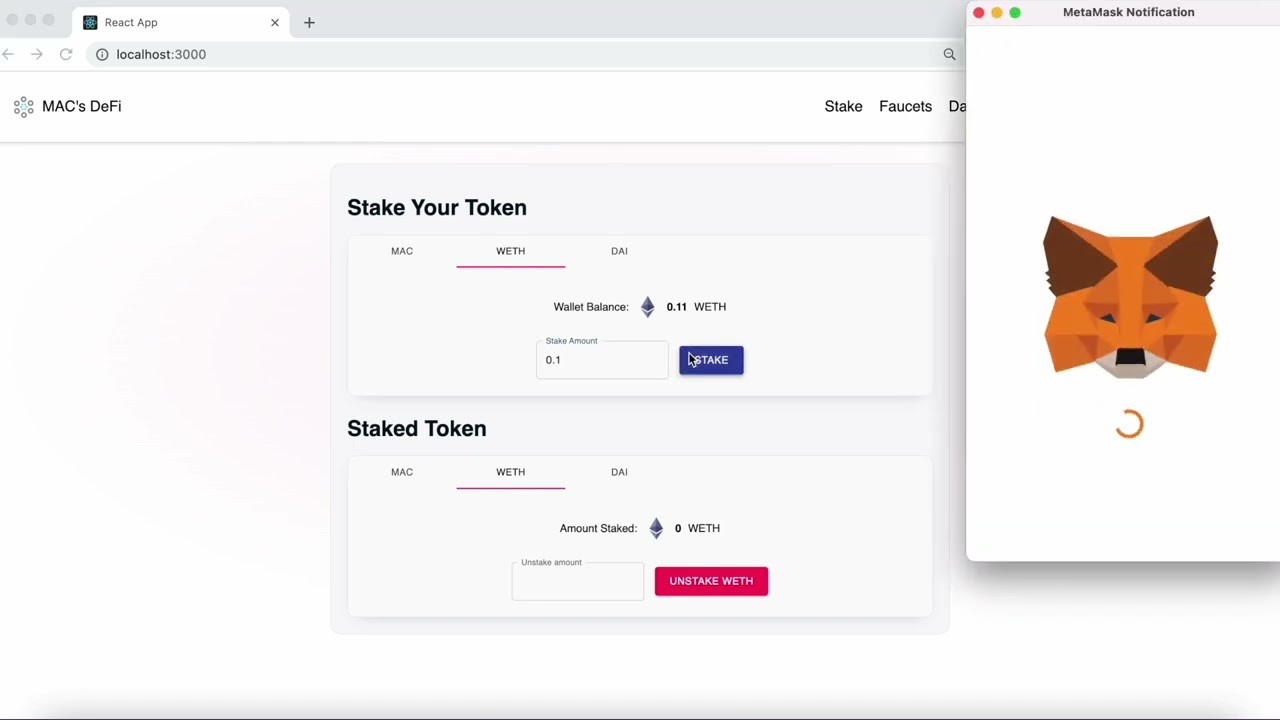 Mac's DeFi Dapp demo