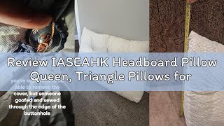 Review IASEAHK Headboard Pillow Queen Triangle Pillows for Headboard Head Board Backrest Wedge Pil