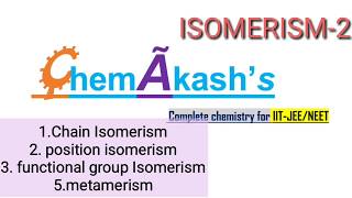 Chain, position,functional, metamerism|ISOMERISM-2|