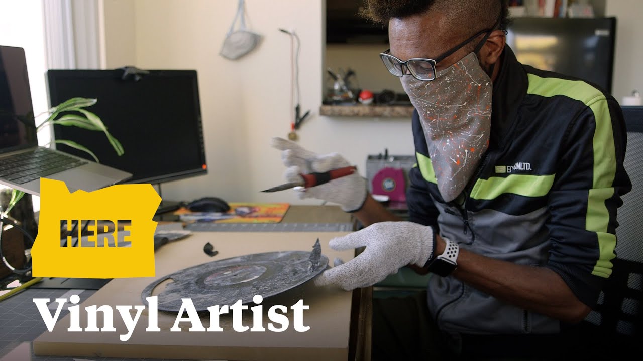 Local artist turns old vinyl records into Oregon works of art
