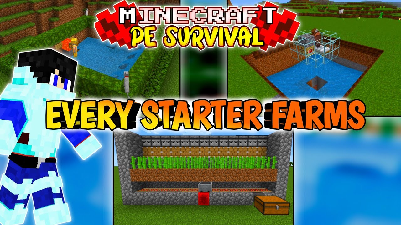 I Built Every Starter Farms In Minecraft Survival 😱| Pocket Edition ...