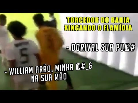 TORCEDOR DO BAHIA XINGA JOGADORES DO FLAMENGO NO TÚNEL TÚNEL FONTE NOVA ???