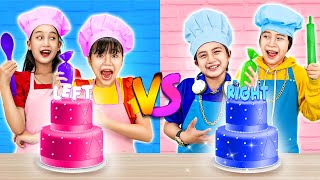 Left Or Right! Boy Vs Girl... Who Will Win The Cake Challenge? | Baby Doll And Mike
