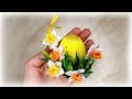 DIY decorative flower Easter eggs. Hand embroidery tricks. Sewing hacks. DIY Easy Flower Making