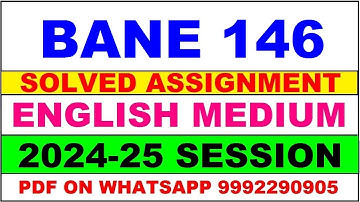 bane 146 solved assignment 2024-25 | bane 146 solved assignment in english 2025 | bane 146 2024-25