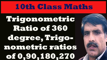 Trigonometric Ratio of 360 degree, Trigonometric ratios of 0,90,180,270 and 360 degree