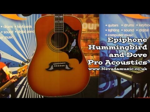 epiphone-hummingbird-pro-and-dove-pro-acoustic-demo's