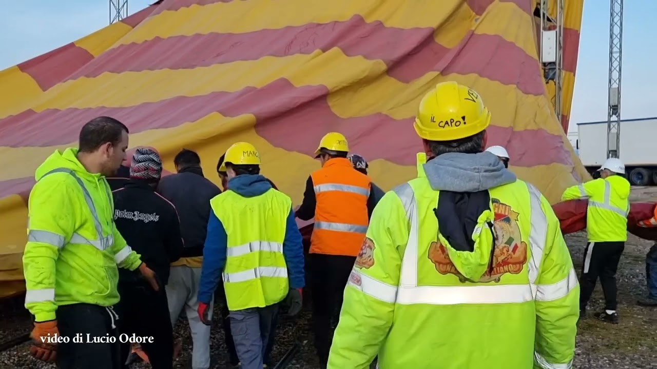 Il circo 🎪 Greca Orfei arriva a Pollena Trocchia (NA), montaggio del 20 febbraio 2023