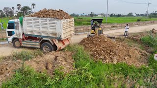 Great NEW Start! Teamwork Bulldozer & Dump Trucks | Skillfully Push Stone & Soil for Land Filling