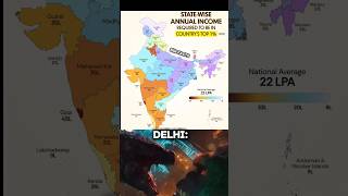 India’s TOP 1% Income by State 🤯 | Which State is the HIGHEST? 🇮🇳 #shorts #geography #countries