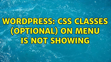 Wordpress: CSS Classes (optional) on menu is not showing (2 Solutions!!)