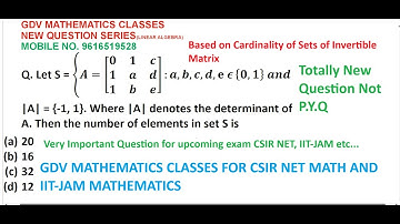 GDV Mathematics Classes Linear Algebra new question series| Important for upcoming exam CSIR NET|