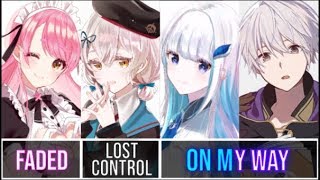 [Switching Vocals] -  Faded // On My Way // Lost Control ( Walker The Fox 126 YT) Resimi