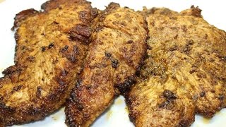 طريقة عمل شرائح صدور الديك الرومي المحمرة - Pan Fried Turkey Breast Steak