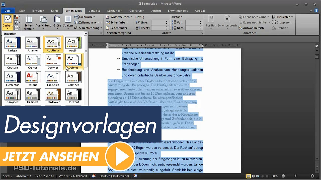 New Update Microsoft Word Tutorial: Dokumente mit vordefinierten Designvorlagen aufwerten