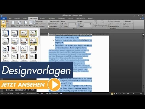 Microsoft Word Tutorial: Dokumente mit vordefinierten Designvorlagen aufwerten