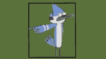 Minecraft Pixel Art Timelapse - Mordecai Regular Show
